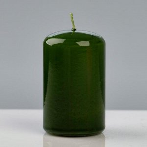 Свеча - цилиндр лакированная, 5?8 см, зелёная