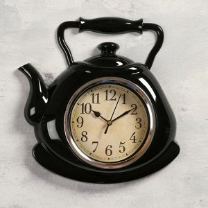 Часы настенные, серия: Кухня, "Чайник", d-15 см, 25 х 29 см
