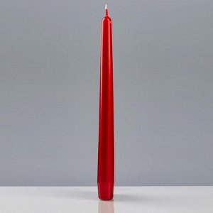 Свечи античные лакированные №40, 2,2?23 см, красный матовый металлик