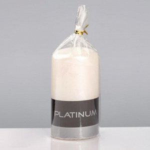 Свеча - цилиндр лакированная, "Platinum", 6?11,5 см, жемчужный белый