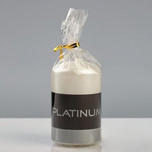 Свеча - цилиндр лакированная, "Platinum", 5?8 см, жемчужный белый