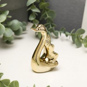 Сувенир керамика "Лебедь" золото 8х4,5х4 см