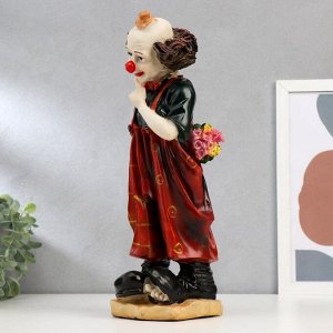Сувенир полистоун "Клоун с букетом цветов" 36,5х11,5х11 см
