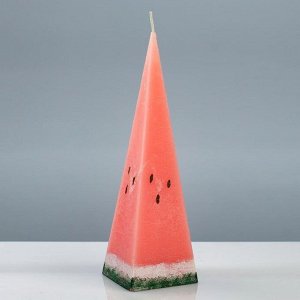 Свеча пирамида "Арбуз", 6,5?6,5?23 см, розовый