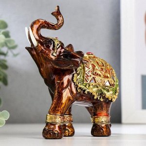 Сувенир полистоун "Слон в яркой попоне с золотом" МИКС 12х6,5х13 см