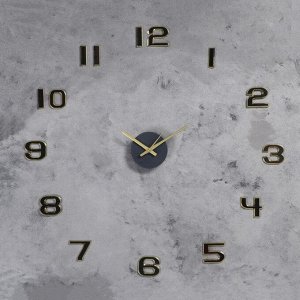 Часы-наклейка DIY "Данбери", плавный, d=50 см, золотистые, в ассортименте