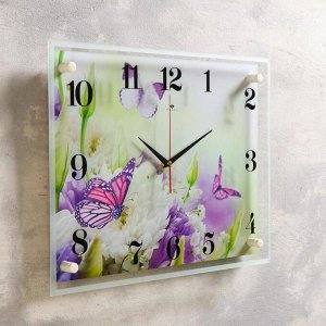 Часы настенные, серия: Цветы, "Бабочка", плавный ход, 35 х 45 см
