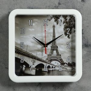 Часы настенные квадратные "Эйфелева башня", 30х30 см  Рубин