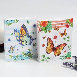 Фотоальбом на 80 фото 10х15 см "Бабочки" золотая обводка, в коробке МИКС 23х1х5 см