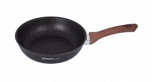 Сковорода антипригарная литая 24см стеклянная крышка Granit ultra original ТМ KUKMARA