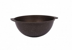 Казан антипригарный литой 4,5л для плова стеклянная крышка Кофейный мрамор ТМ KUKMARA