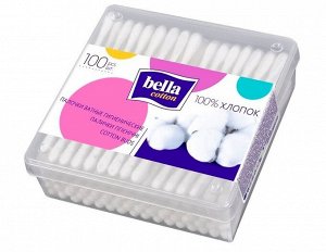 Палочки ватные Bella в пластиковой квадратной упаковке 100 шт