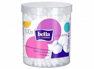Палочки ватные Bella пластиковая круглая упаковка 100 шт