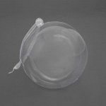 Елочное украшение шар прозрачный разборный 6 см