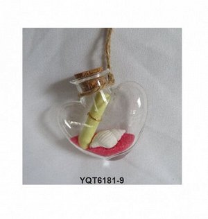 Украшение декоративное подвесное "Бутылочка-сердце" 5х5см YQT6181-9 ВЭД