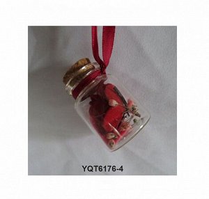 Украшение декоративное подвесное "Бутылочка с любовью" 4х9см YQT6176-4 ВЭД