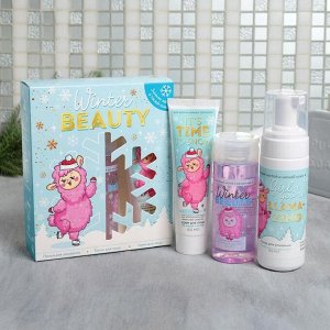 Набор зимний уход для лица Winter beauty, пенка для умывания, тоник, крем для лица