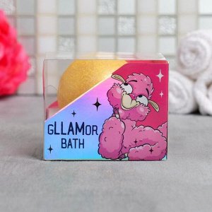 Бомбочка для ванной GLLAMOR BATH, 130 г, глиттер, аромат персик