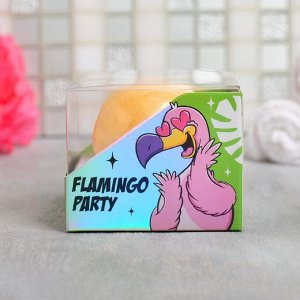 Бомбочка для ванной FLAMINGO PARTY, 130 г, глиттер, аромат ананас