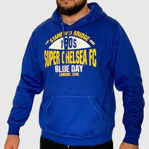 Спортивная мужская толстовка Chelsea – фирменные цвета, узнаваемый лого, карман-кенгуру №138