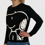 Черный женский свитер Peanuts – тандем женственности и спорта с пёсиком Снупи №52