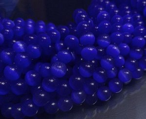 ПК013НН10 Бусины из природного камня Кошачий глаз (синий) 10 мм, 3 шт/упак.