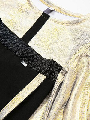 Комплект: свитшот укороченный и юбка прямого силуэта