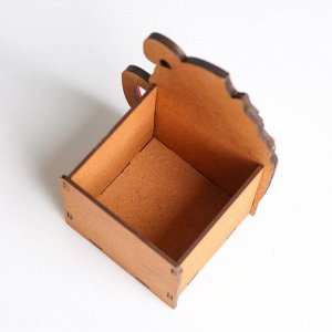 Кашпо деревянное «Новогодняя кружка», для подарков, цветов, 12x9x15 см