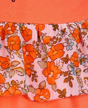 Оранжевый сарафан(платье) для девочки соборками Цвет: оранжевый