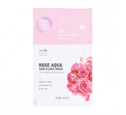 JUN:COS "Rose Aqua Skin Clinic Mask" 2-ступенчатая маска для лица с розой, маска - 25 гр., крем 2 гр