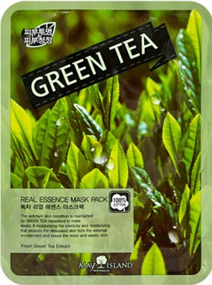 [MAYISLAND] Маска тканевая для проблемной кожи с зеленым чаем Real Essense Green Tea Mask Pack, 25мл