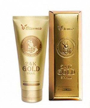 Elizavecca Пенка для умывания с МУЦИНОМ УЛИТКИ - упругость кожи 24K Gold Snail Cleansing Foam, 180мл