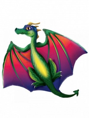 Фольга шар фигура 6 дракон летящий
