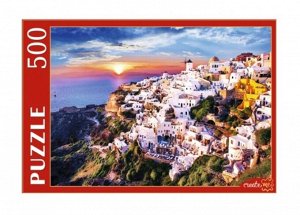 Рыжий кот. Пазлы 500 эл. арт.0612 "Санторини на закате" Греция.