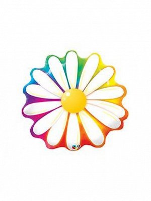 Фольга шар фигура 5 цветок ромашка радуга