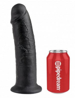 Чёрный фаллос-гигант 10" Cock - 25,4 см.