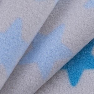 Ткань флис Звезды 40995/2 цвет голубой