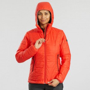 Куртка для треккинга в горах с капюшоном женский TREK 100 красная FORCLAZ
