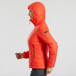 Куртка для треккинга в горах с капюшоном женский TREK 100 красная FORCLAZ