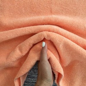 Ткань махровое полотно 150 см 390 гр/м2 цвет персиковый