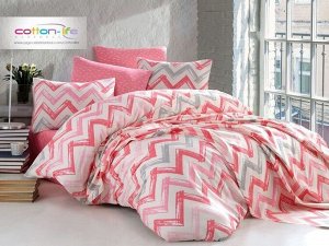 Кпб cotton life (chevron pembe) 1,5