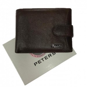 Мужской кошелек Peters Com двойного сложения из натуральной кожи цвета американо.