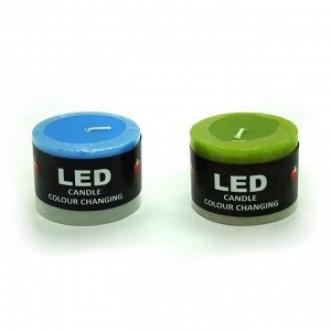 Свеча с led-подсветкой широкая, из парафина, цилиндрическая, цвета в ассортименте