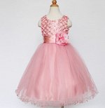 Детское платье, светло-розовое, с цветком