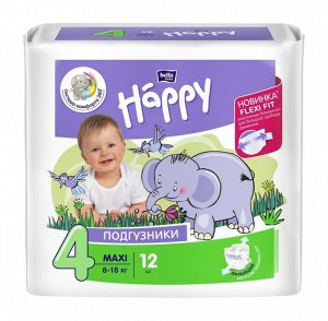 Bella baby Happy Подгузники Happy Maxi (8-18 кг) 12 шт.