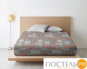 Простыня на резинке Ночь Нежна Алабама (розов.) осн. 9088-2 Бязь 120гр. 90х200х20 полоса новая