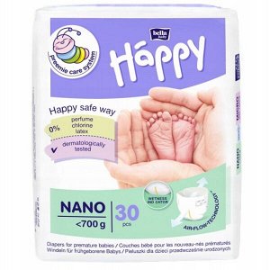 Подгузники для недоношенных детей baby Happy Nano по 30 шт.
