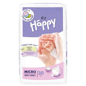 Подгузники для недоношенных детей baby Happy Micro по 30 шт.