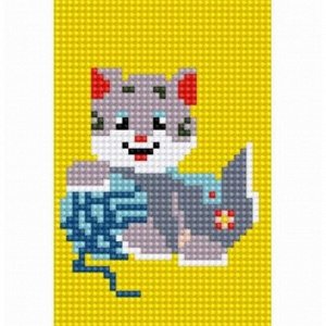 Рыжий кот. Алмаз. мозаика AS1003 10х15 см, с подр. (10 цв) "Котенок с клубком"
