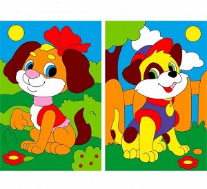 Рыжий кот. Холст-мини 10,2х15,2 арт.ХМ-0380 по номерам "Любимые щенки"